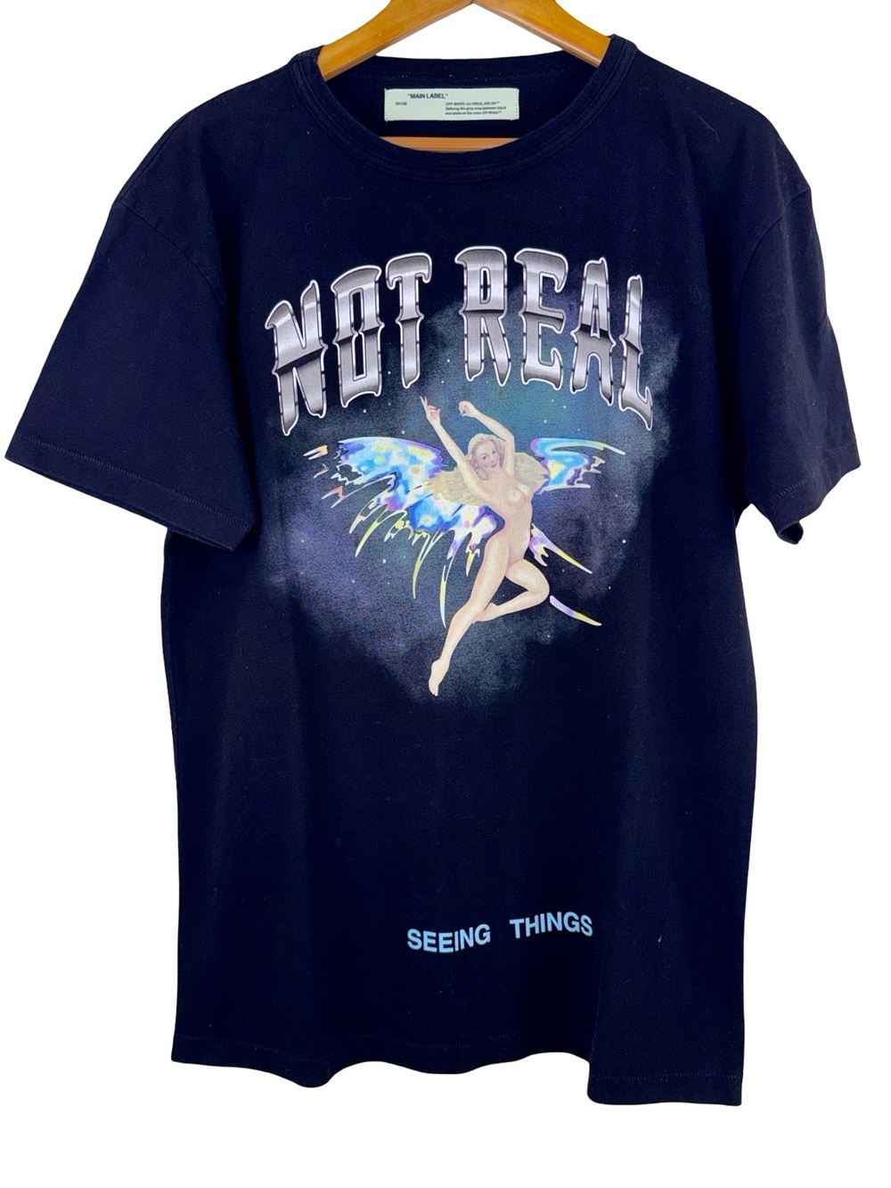 OFF-WHITE “NOT REAL” SEEING THINGS GRAPHIC T-SHIRT IN BLACK